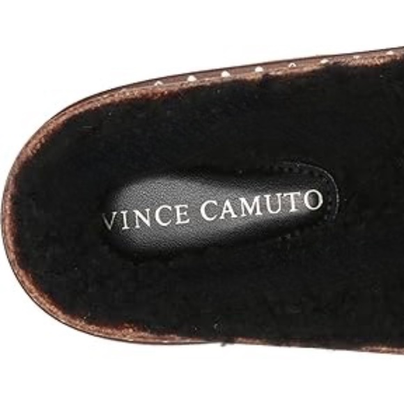 New Vince Camuto Women's Kanadial Slide Sandal Suede calf Hair Faux Fur Slip On - Picture 3 of 9